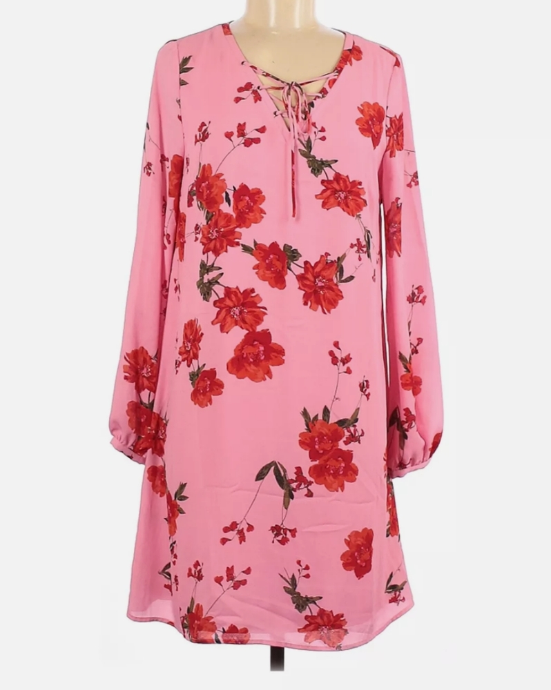 Worthington long-sleeve flower dress